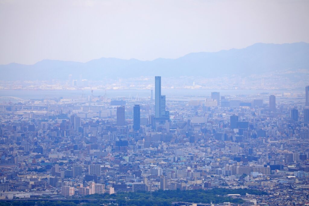 大阪府八尾市の高安山からの景色