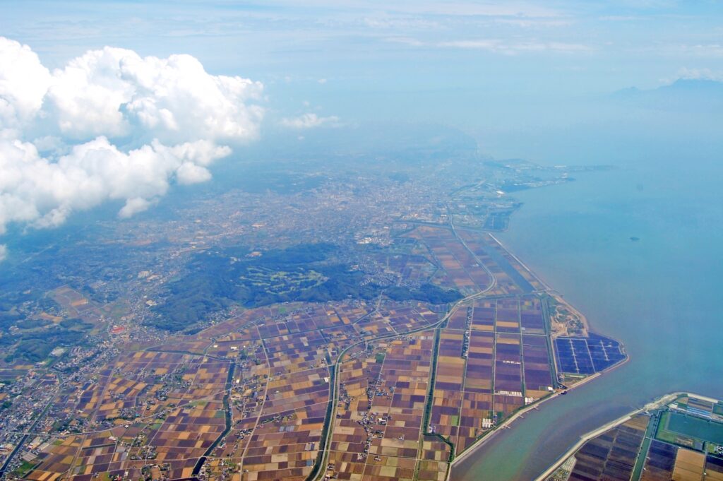 大牟田市の航空写真