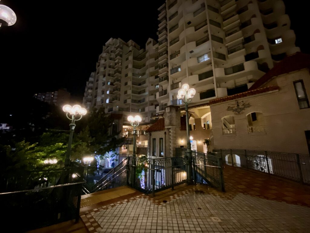宝塚市の夜の花のみち