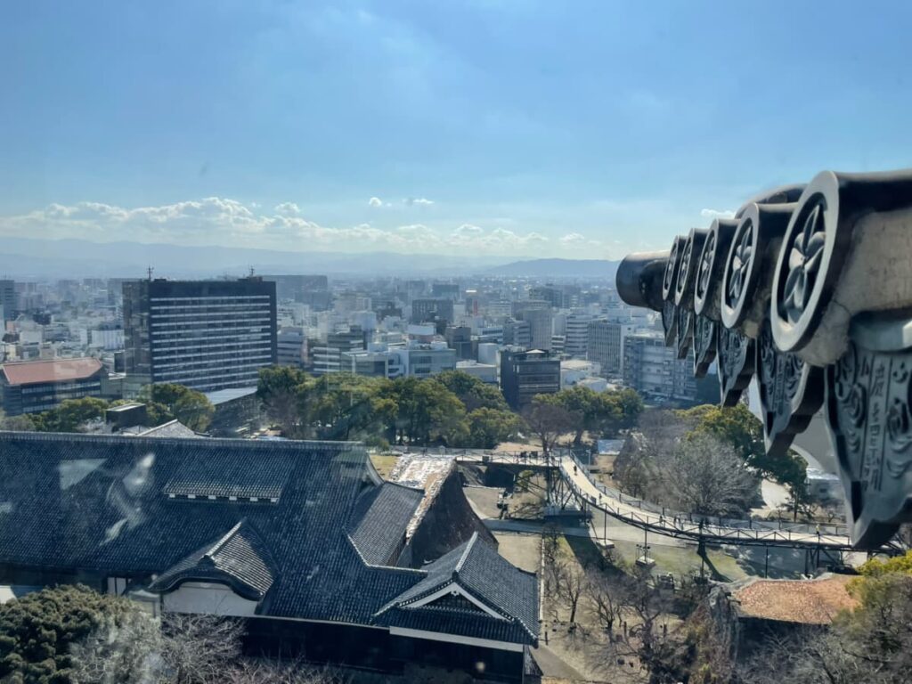 熊本城の天守閣からの写真