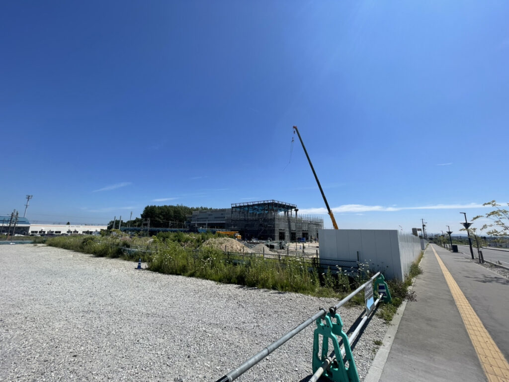 エスコン入り口付近の工事風景の写真
