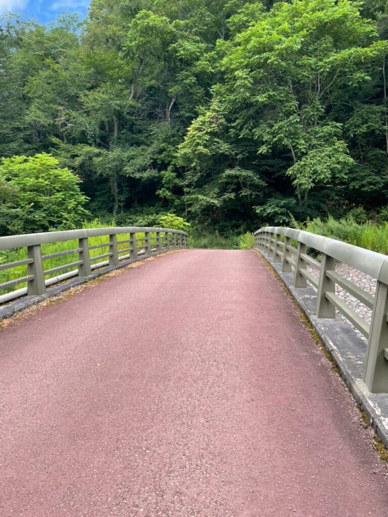 アシリベツの滝へ向かう滝野すずらん丘陵公園の橋