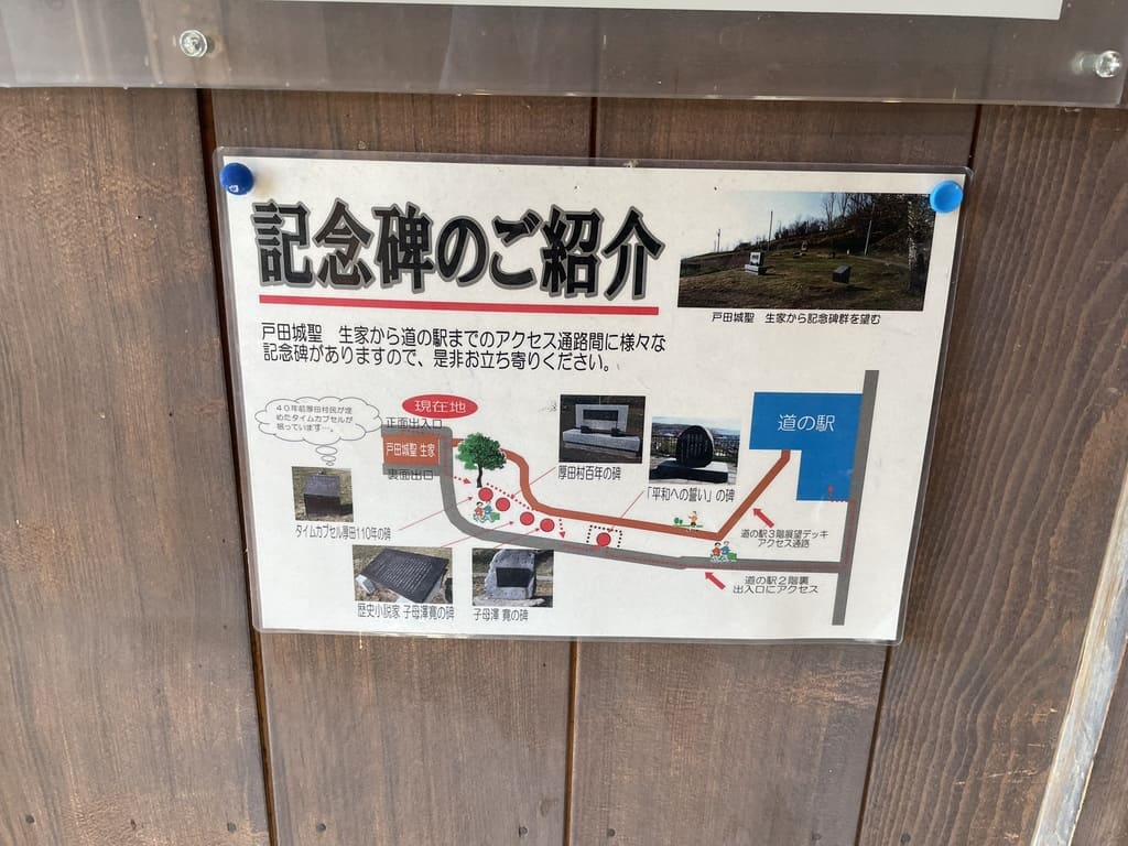 戸田生家周辺にある記念碑の案内板