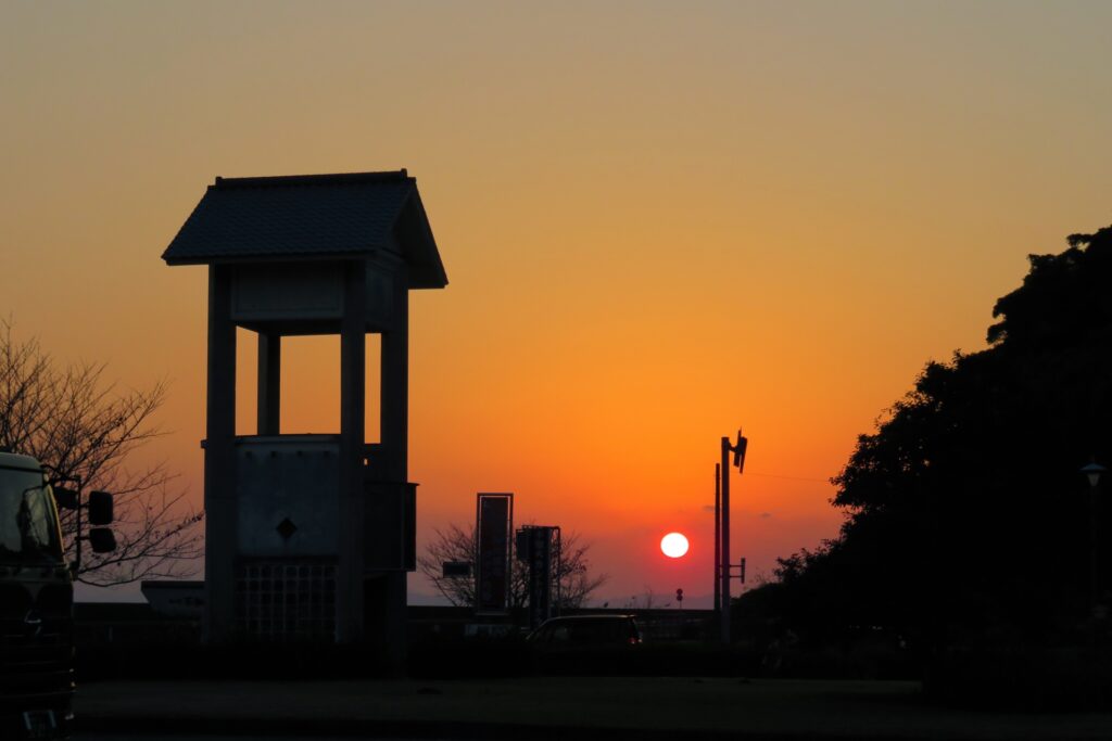 熊本県八代市夕焼の風景