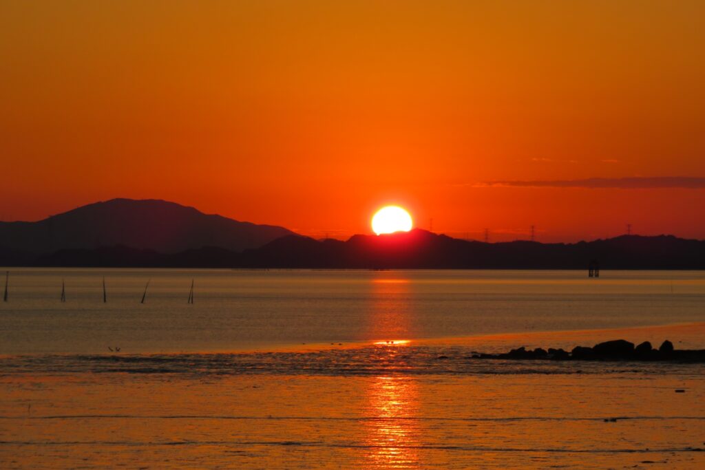 熊本県八代市八代海の夕日