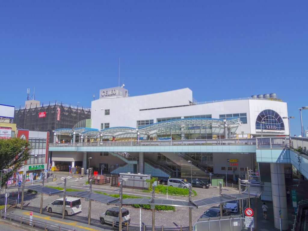 神奈川県相模原市中央区の相模原駅と市街地の風景