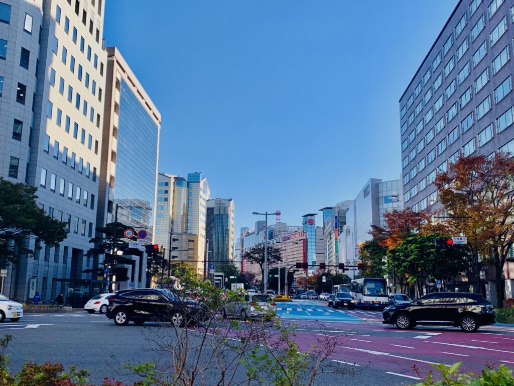 福岡市中央区の街並み