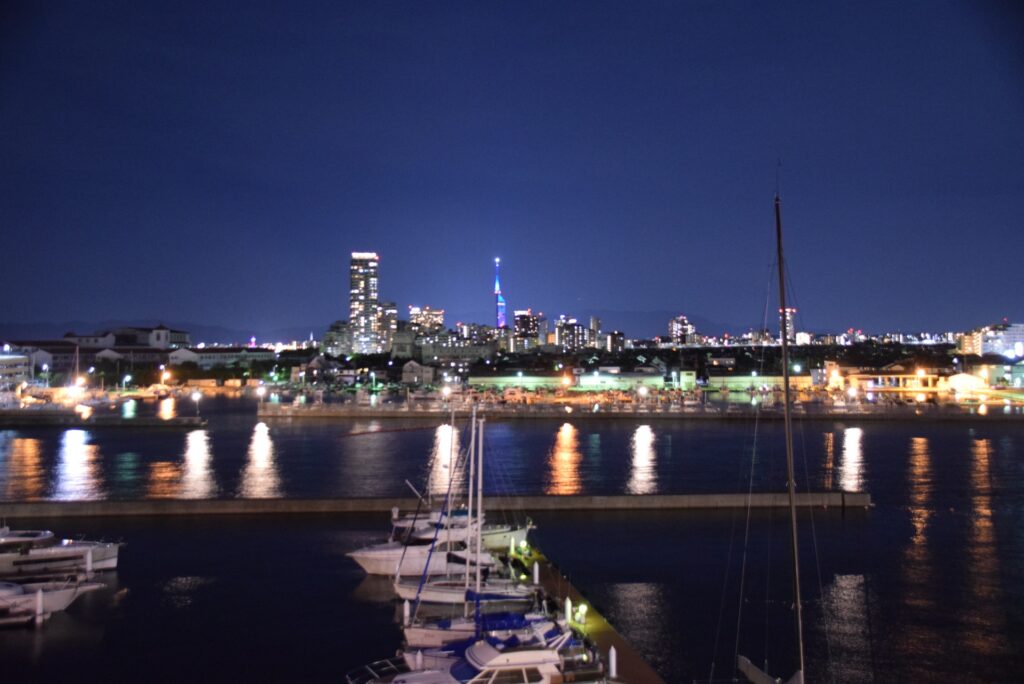 福岡県福岡市西区の能古島の夜景