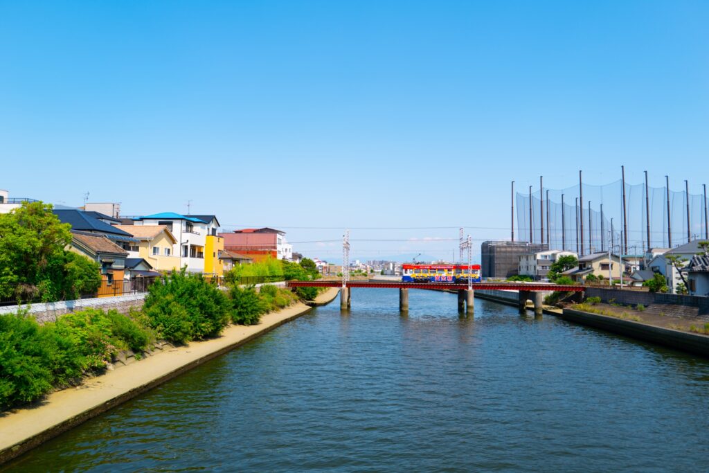 石津川河川敷の写真 堺市西区の石津川河川敷