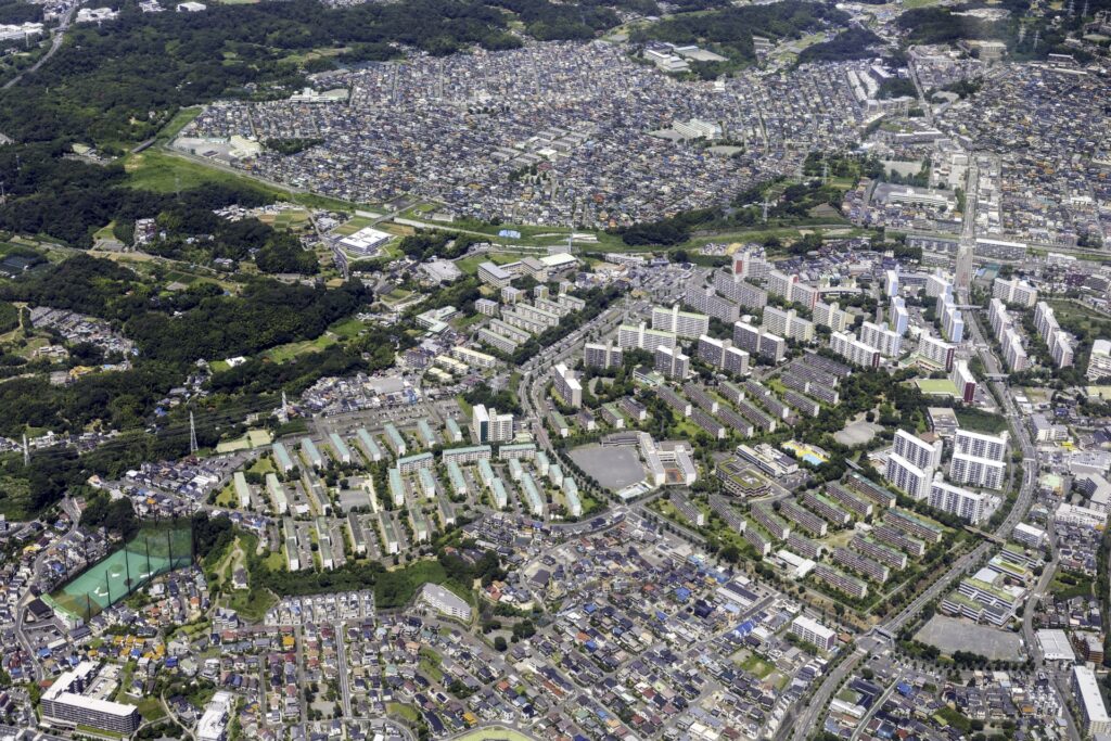 野庭団地と周辺の緑道 神奈川県横浜市の野庭団地と周辺の緑道