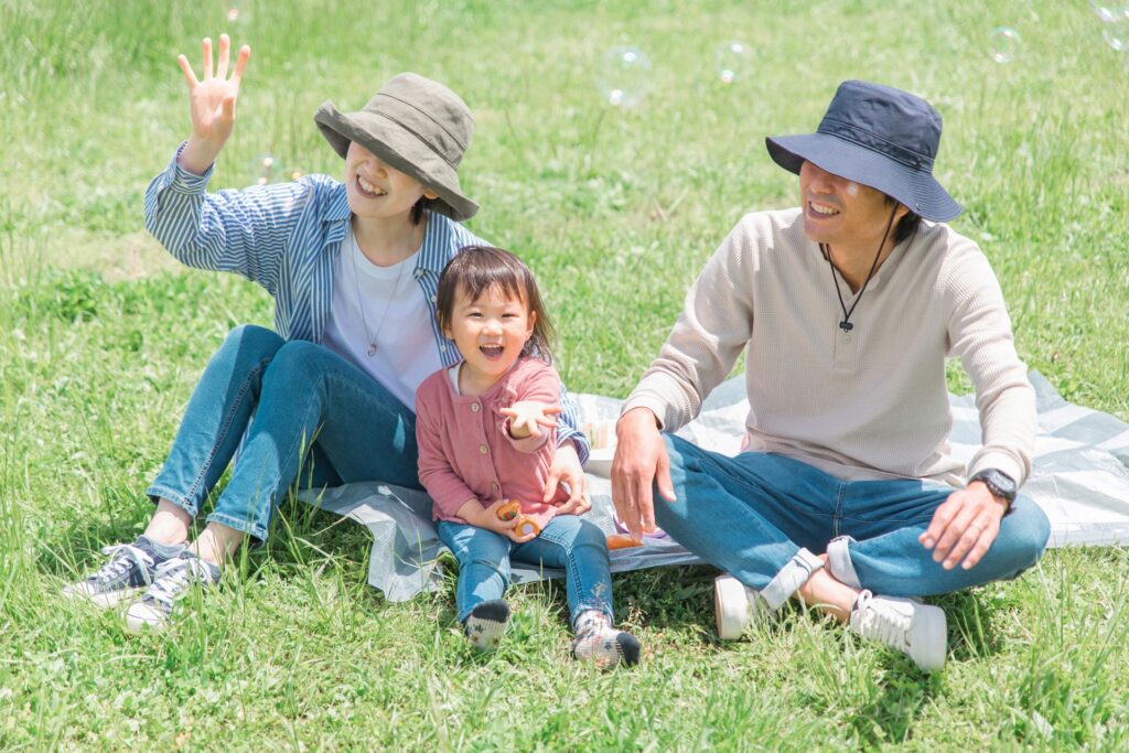 親子で楽しんでいる様子