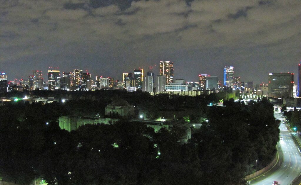 新宿の新宿の高層ビル群と夜景