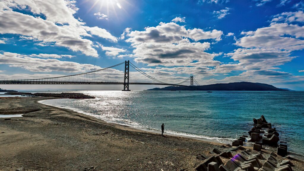垂水市から見る明石海峡