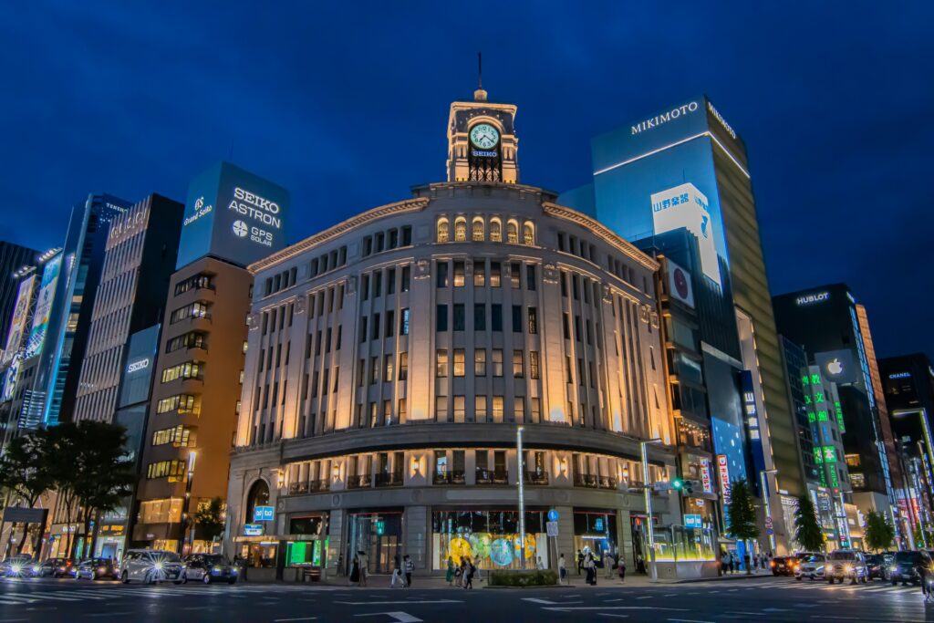 東京都中央区の銀座の夜景