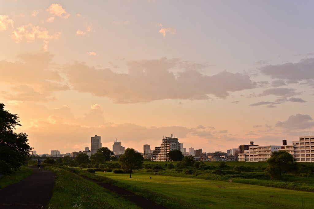小牧市の夕暮れ