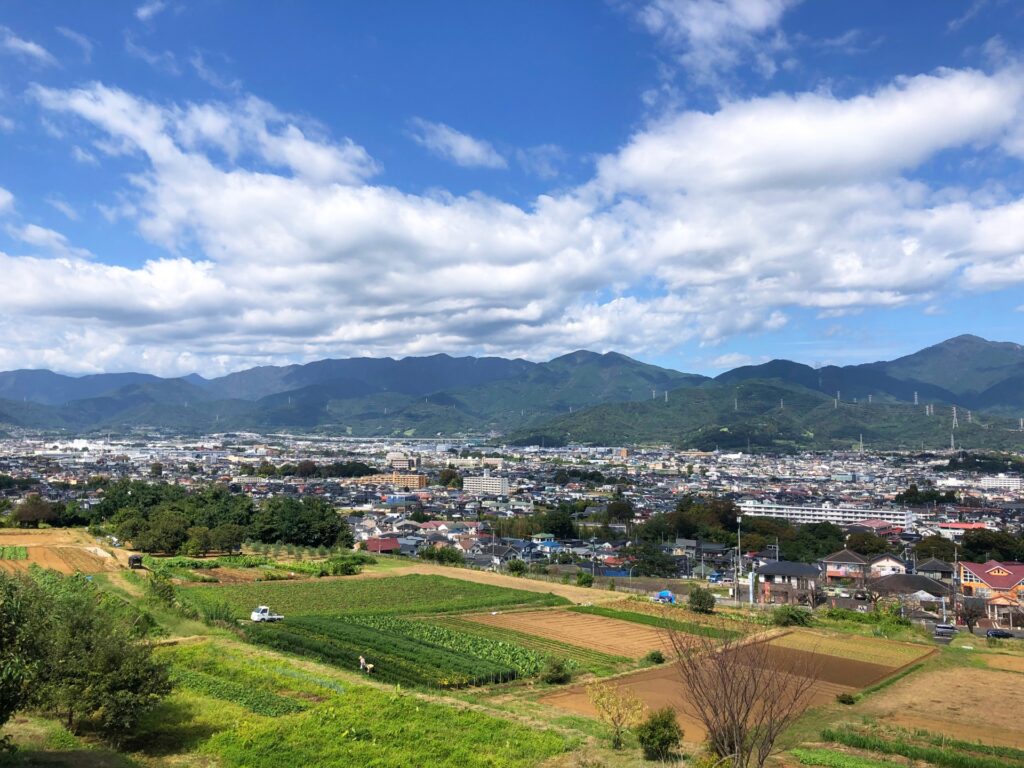 秦野市の市街地と豊かな自然
