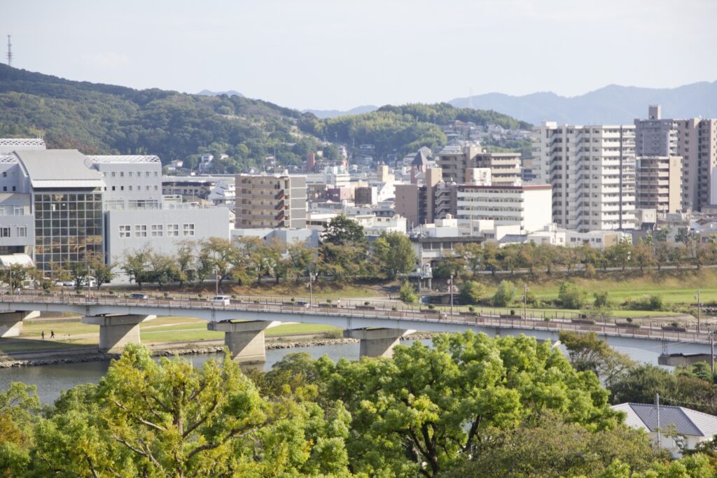 岡山市北区の街並み