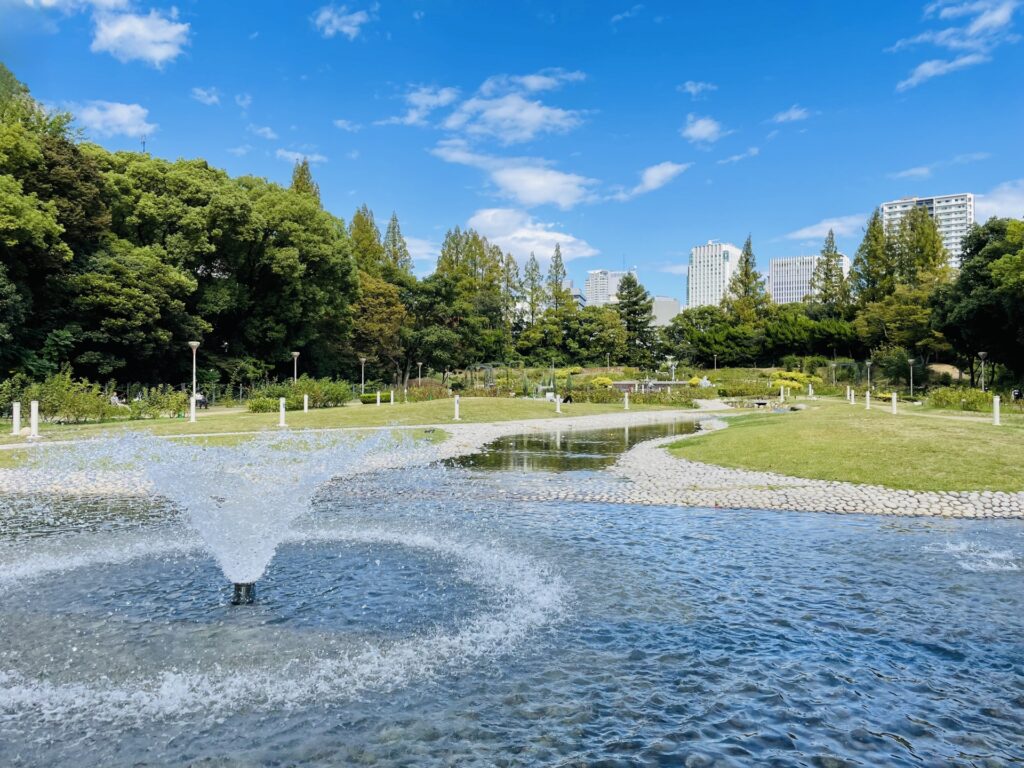 大阪府大阪市西区の靱公園の噴水 大阪府大阪市西区の靱公園の噴水