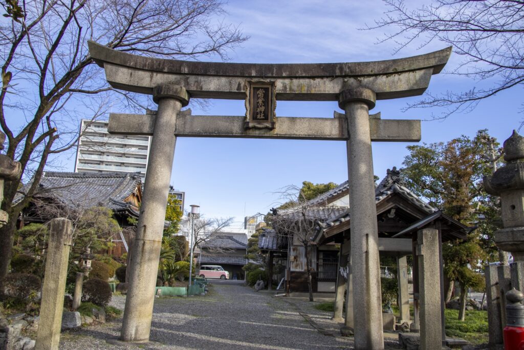 岐阜県大垣市の常葉神社の鳥居 岐阜県大垣市の常葉神社の鳥居