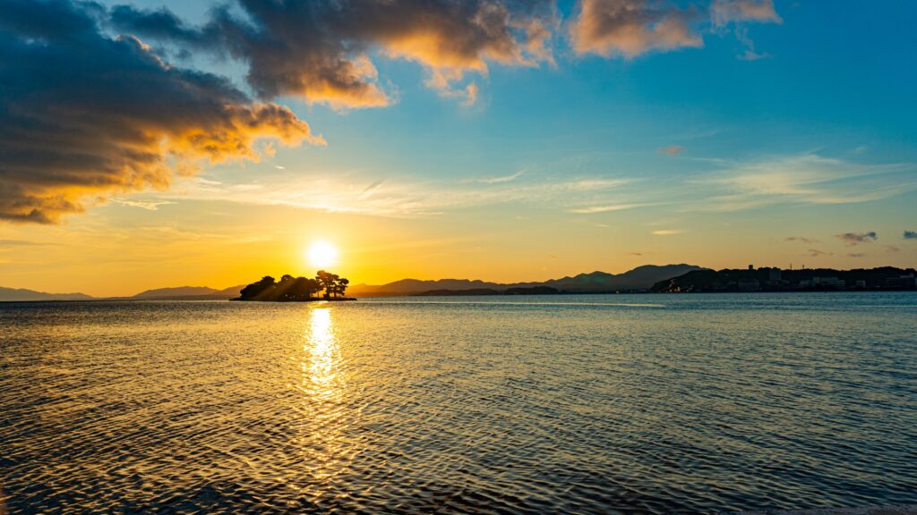島根県松江市の夕暮れの宍道湖