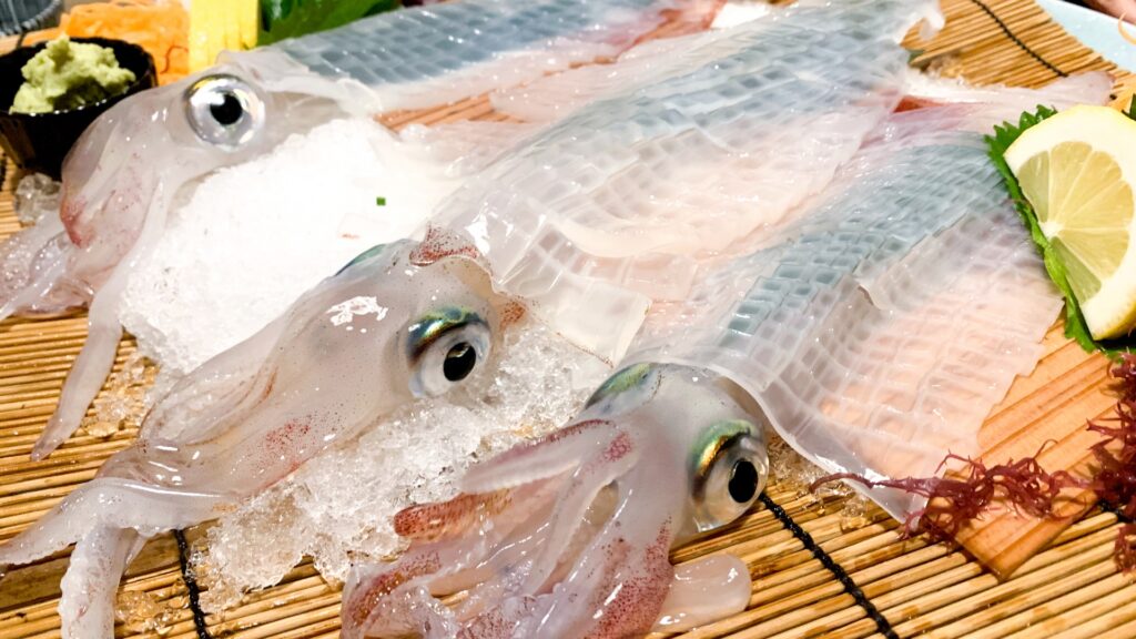 唐津市のイカ活き造り