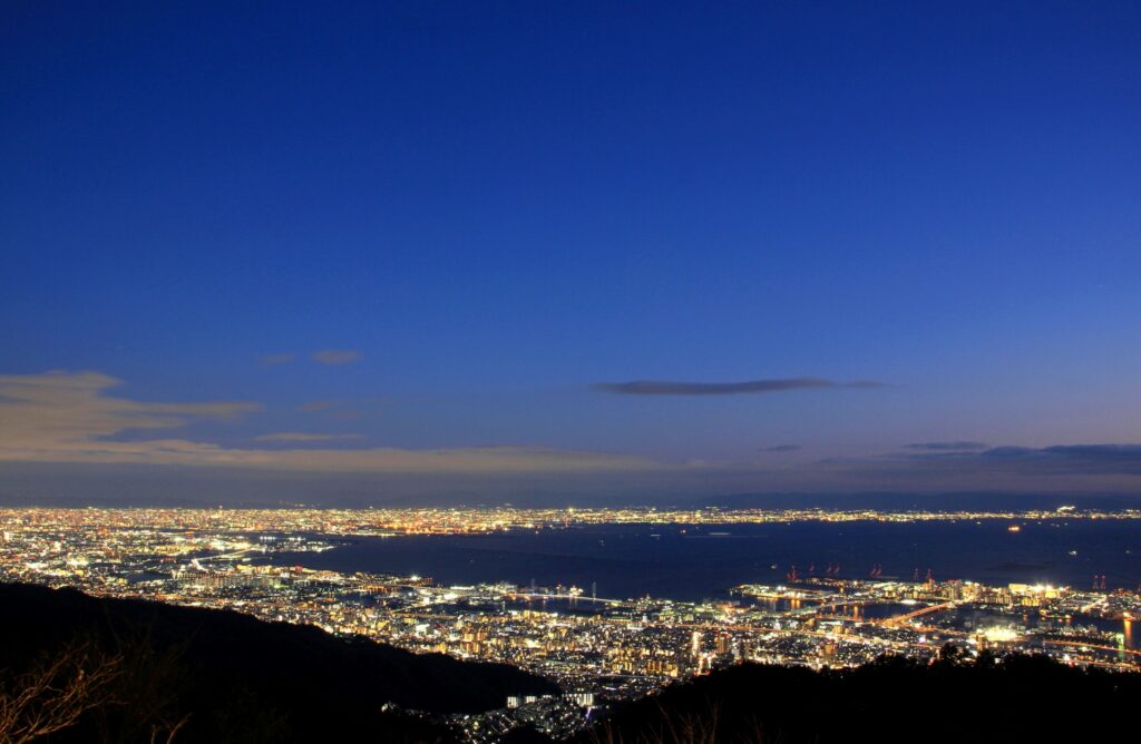神戸市灘区の掬星台からの夜景