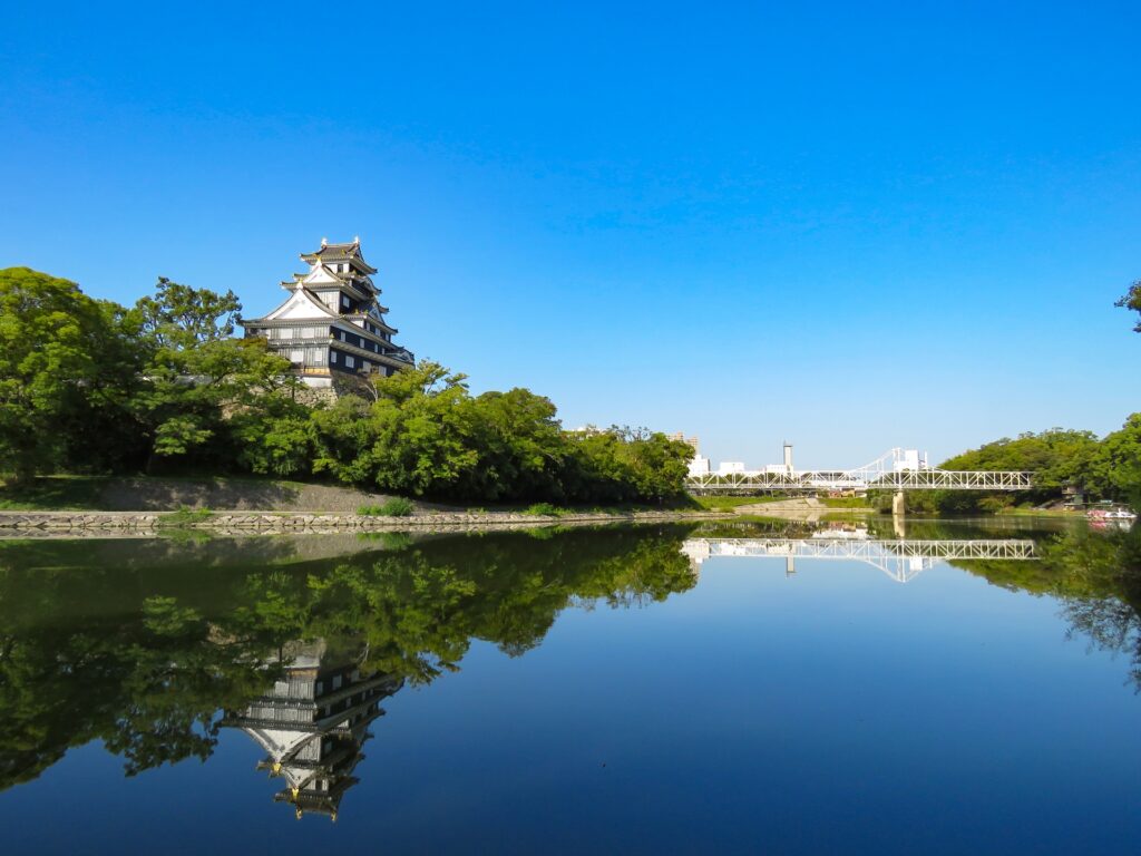 後楽園の水面に映る光景 後楽園の水面に映る光景