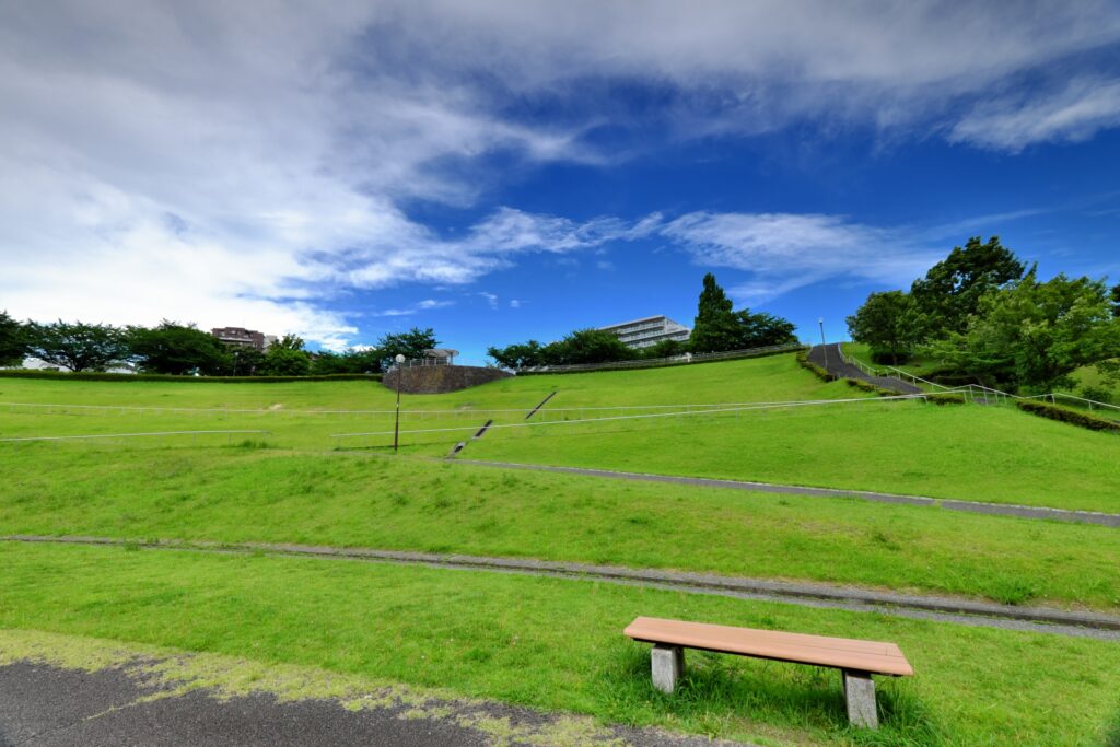 横浜市旭区の若葉台公園の芝生広場