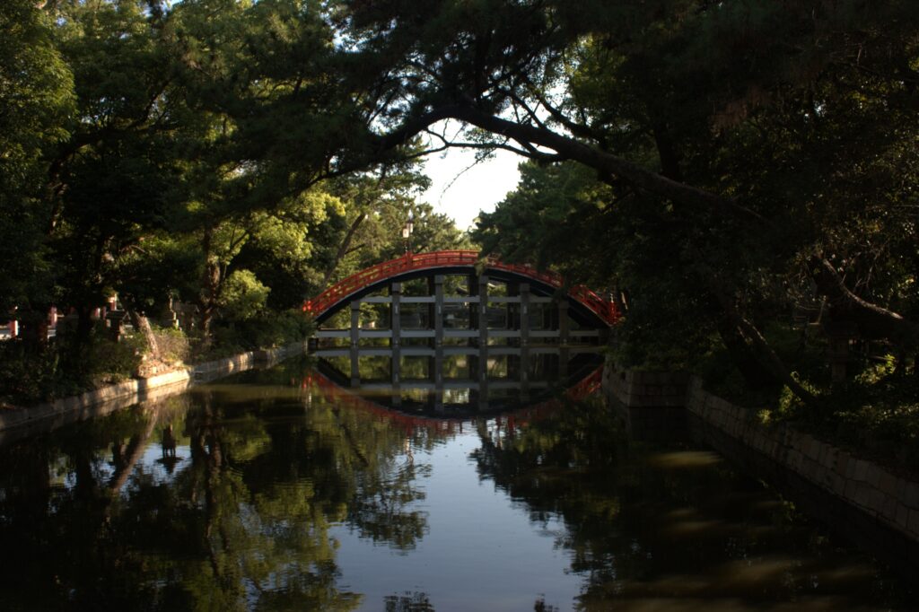 夕暮れの住吉大社