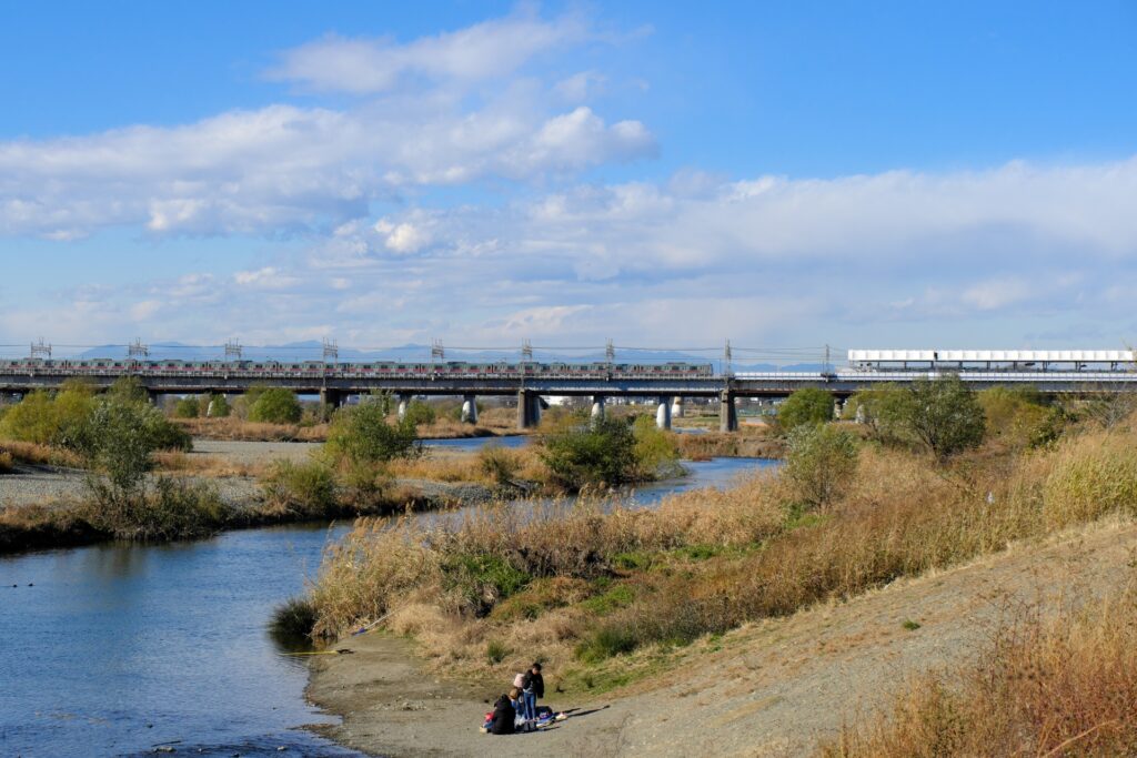 神奈川県川崎市高津区の二子玉の河川敷