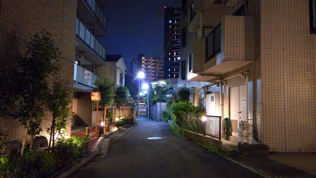 神戸市西区の住宅地の夜景