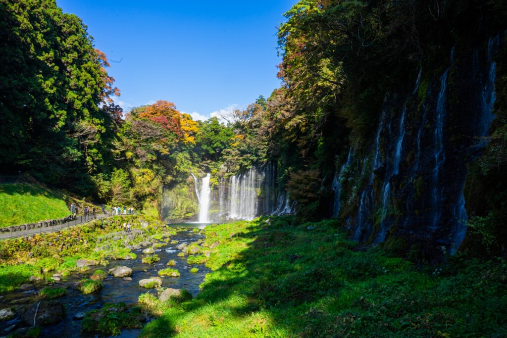 白糸の滝の全景 富士宮市の白糸の滝