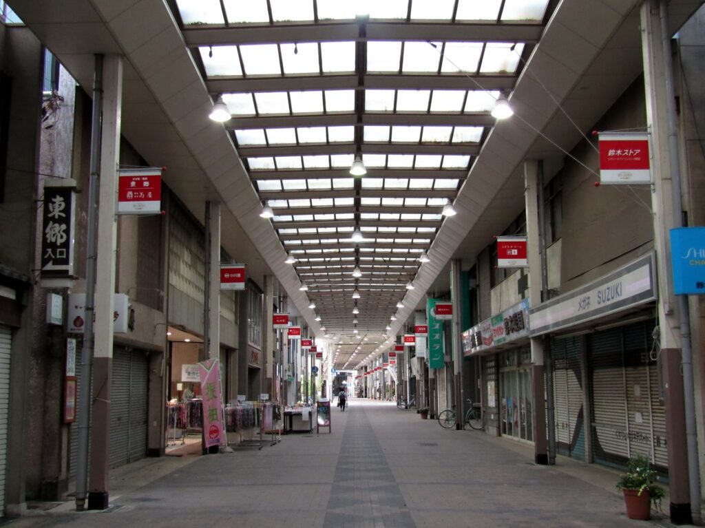 熊本市東区の商店街