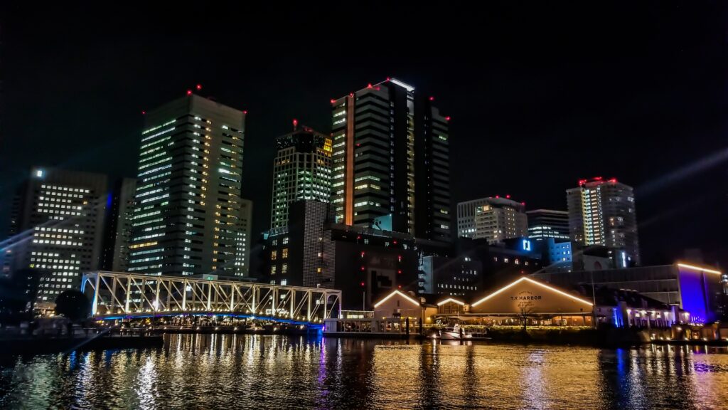 品川区の天王洲アイルの夜景