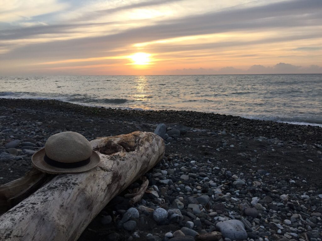 新潟市青山海岸夕日